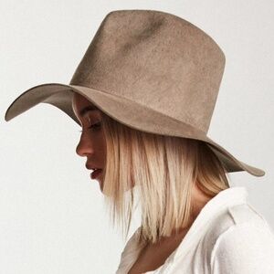 Brixton Wool Felt Aimee Fedora in Brown/Tan Size S/56 CM *Like New*